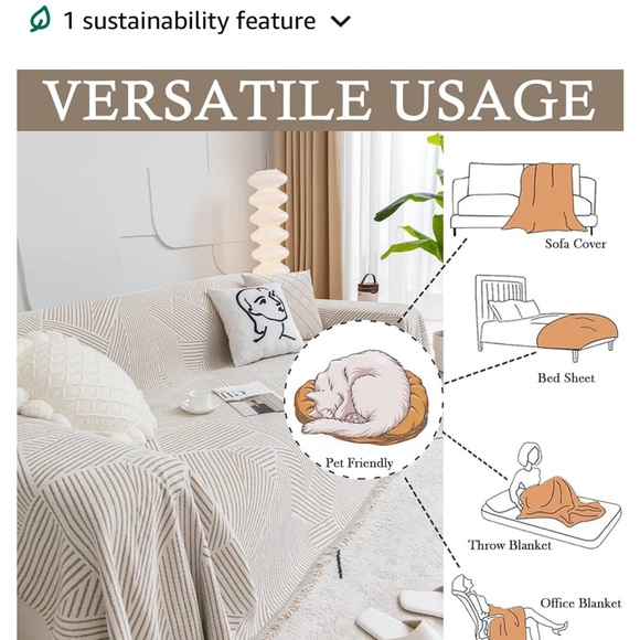 2 couch covers washed but never used size XL and L - Picture 5 of 8